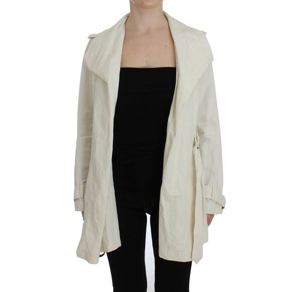 PLEIN SUD White Trench Coat Women's Jacket